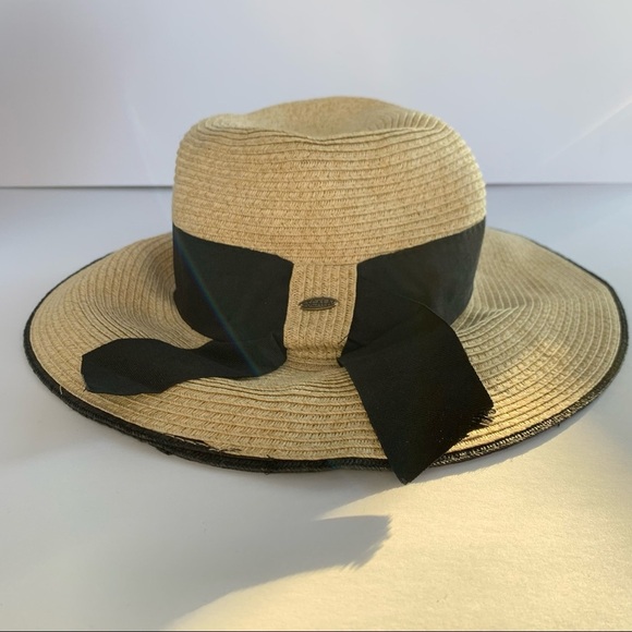 Scala Straw Paper Bow Wide Brim Sun Hat - Picture 11 of 11